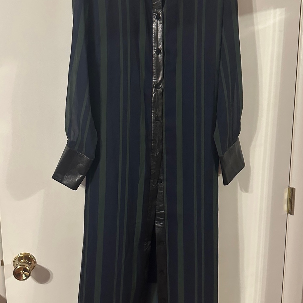Eloquii Black and Green Striped Dress
